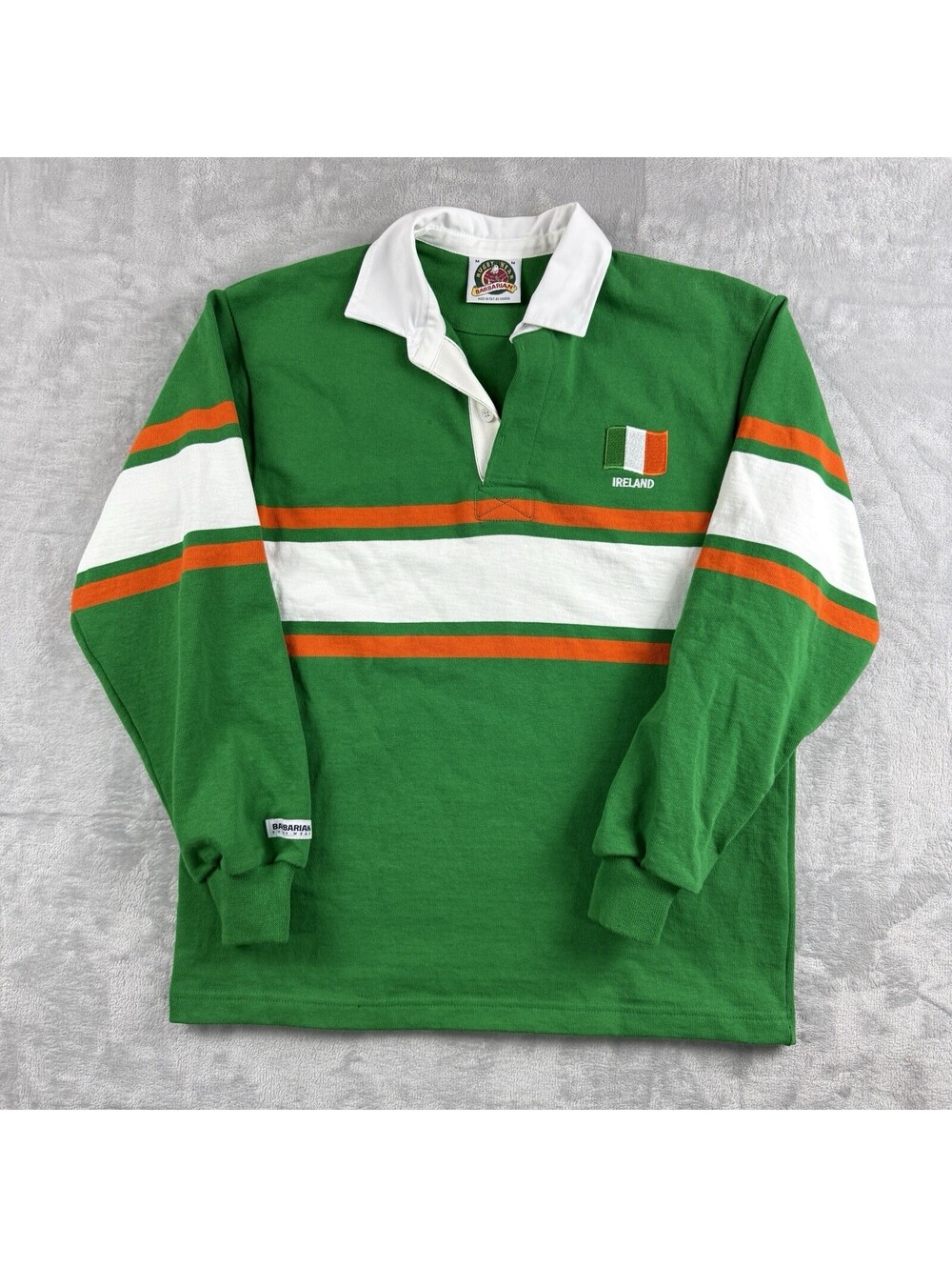 VTG Barbarian Rugby Wear MenM Ireland Rugby Jersey Green Heavyweight Canada Made